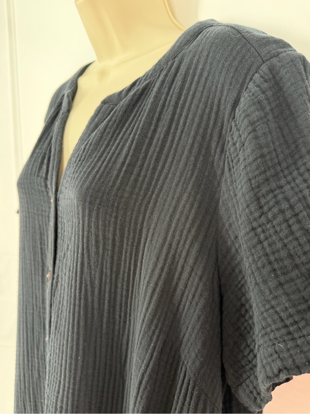 J.Jill 100% Cotton Gauze Tiered Swing Dress XLT Lagenlook Minimalist Oversized - Picture 4 of 9